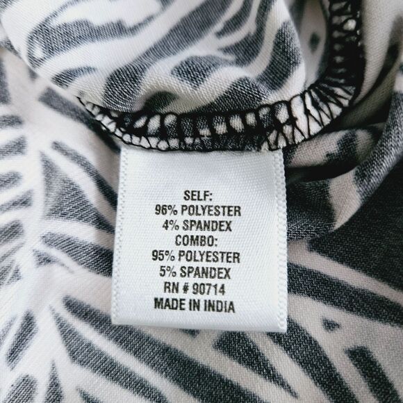 COCO Bianco Womens Blouse Multi-Color Size Medium Polyester Blend Flared Sleeve - Picture 7 of 12